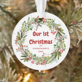 Ornamento Elegante Wreath Primeiro Natal