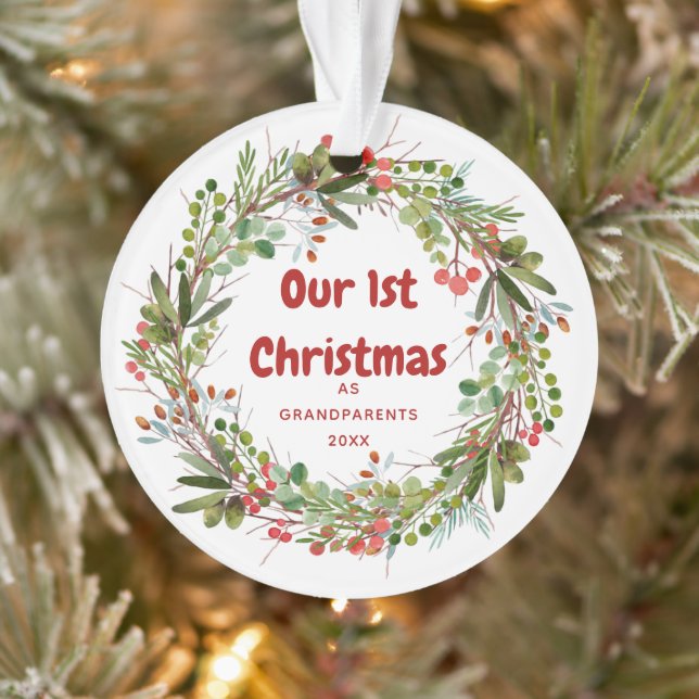 Ornamento Elegante Wreath Primeiro Natal (Árvore)