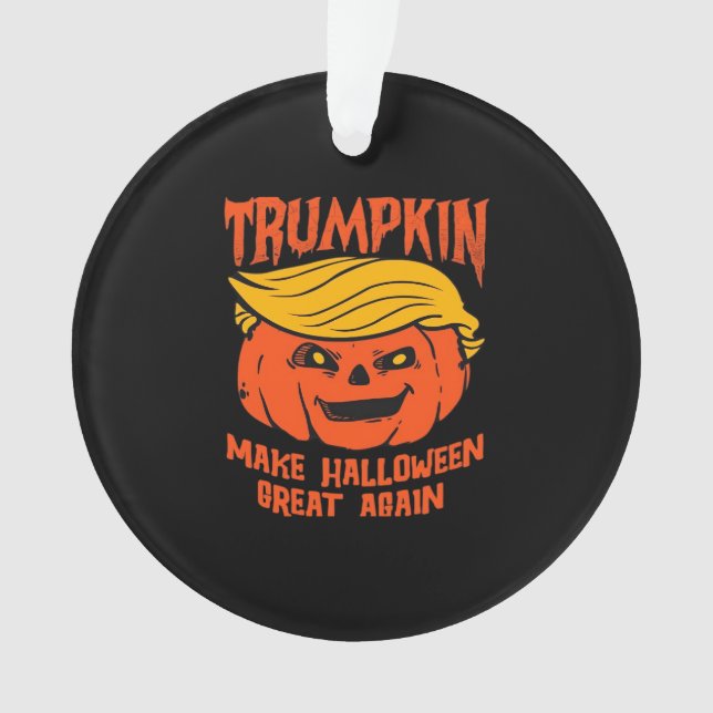 Ornamento Eleição de Abóbora do Halloween Trumpkin (Frente)