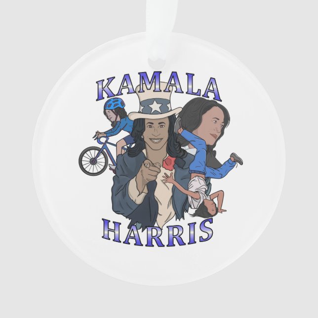 Ornamento Eleição de Estilo de Rap Bootleg Kamala Harris (Frente)