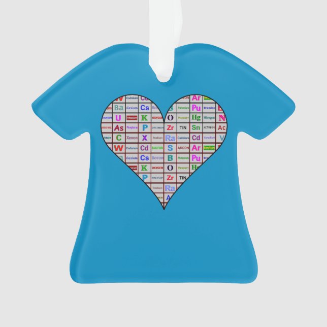Ornamento Elementos de Coração de Química (Frente)