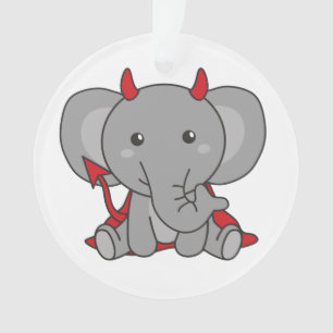 Ornamento Elephant Halloween Cute Devil Kids Witume