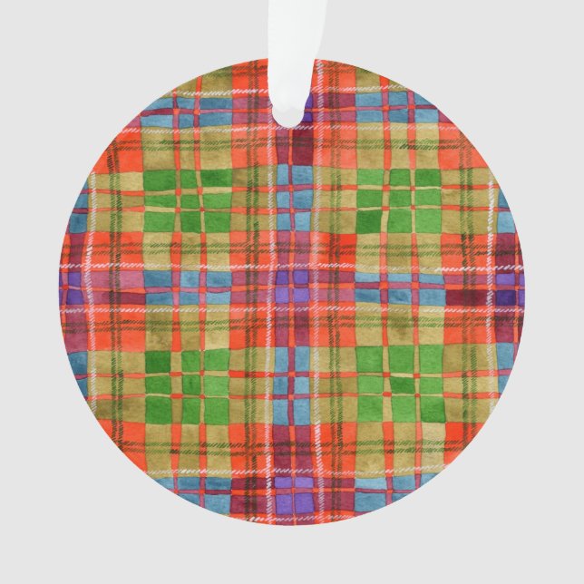 ORNAMENTO EM CÍRCULO DE ACRÍLICO TARTAN MAC RAE (Frente)