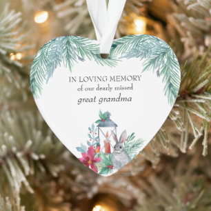 Ornamento Em Memória de Amor Pine e Lanterna Coração em Form