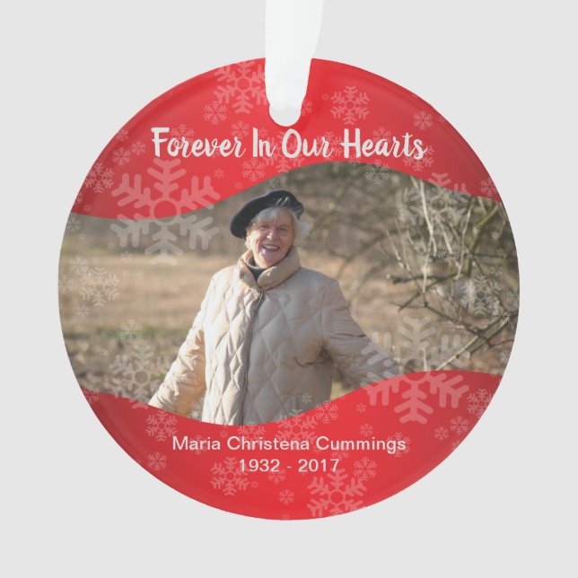 Ornamento Em memória Loving foto memorável personalizada (Frente)