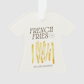 Ornamento em T-Shirt Com Fries Franceses Amor