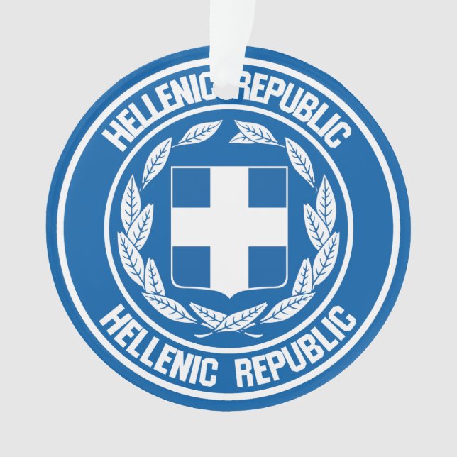 Ornamento Emblem grécia redonda (Frente)