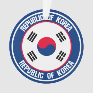 Ornamento Emblem Redonda Coreia do Sul