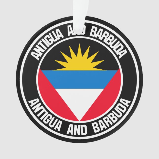 Ornamento Emblem redonda de Antígua e Barbuda (Frente)