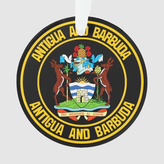 Ornamento Emblem redonda de Antígua e Barbuda (Frente)
