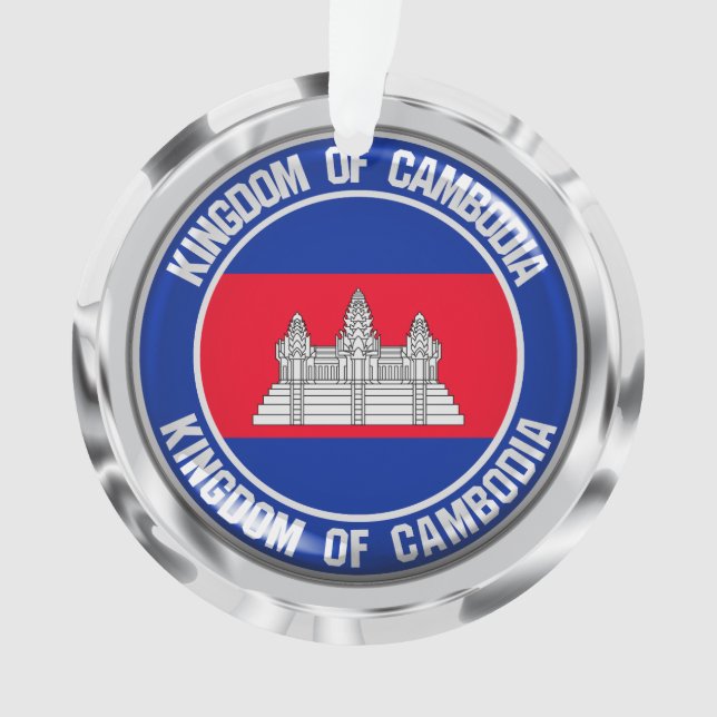 Ornamento Emblem redonda do Camboja (Frente)