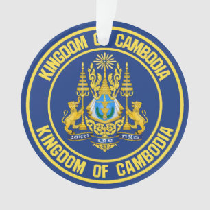 Ornamento Emblem redonda do Camboja