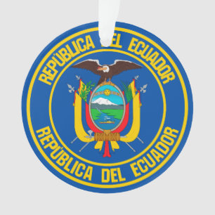 Ornamento Emblem redondo do Equador