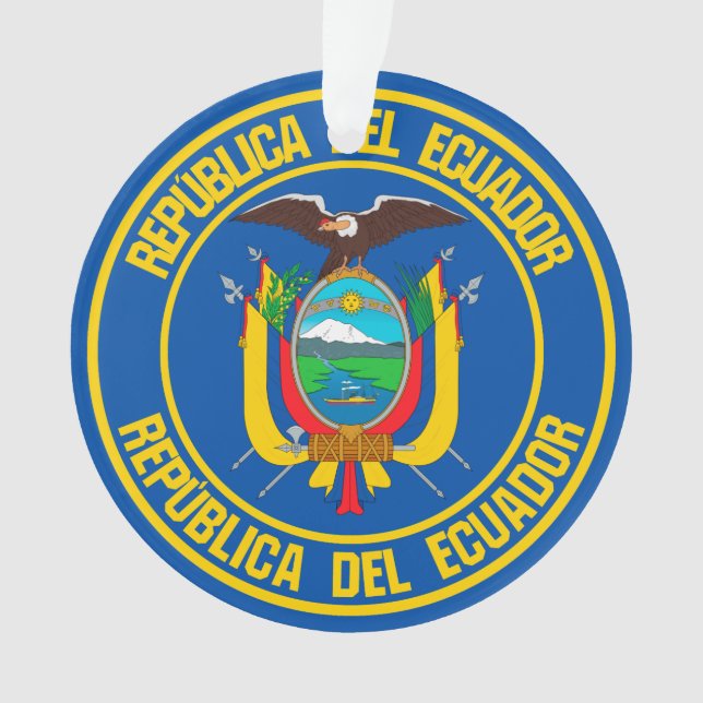 Ornamento Emblem redondo do Equador (Frente)