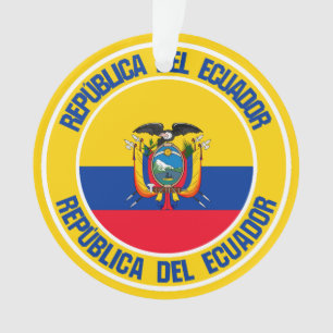 Ornamento Emblem redondo do Equador
