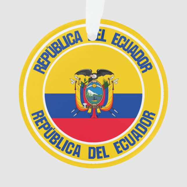 Ornamento Emblem redondo do Equador (Frente)