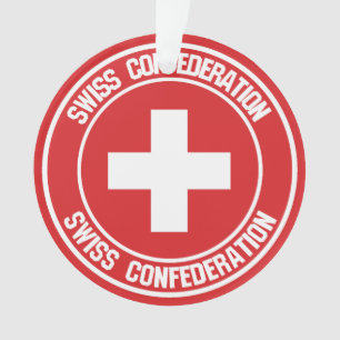 Ornamento Emblem suiça redonda