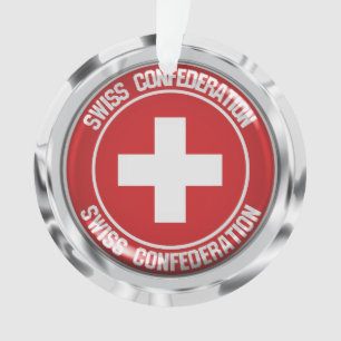 Ornamento Emblem suiça redonda