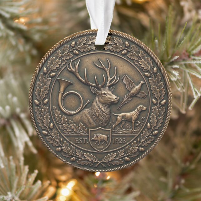 Ornamento Emblema de Caça em Bronze (Árvore)