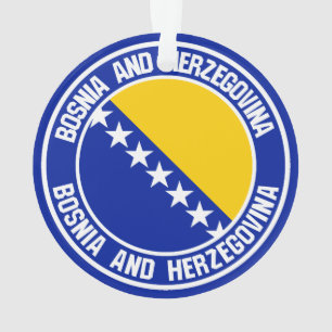 Ornamento Emblema Redondo da Bósnia e Herzegovina