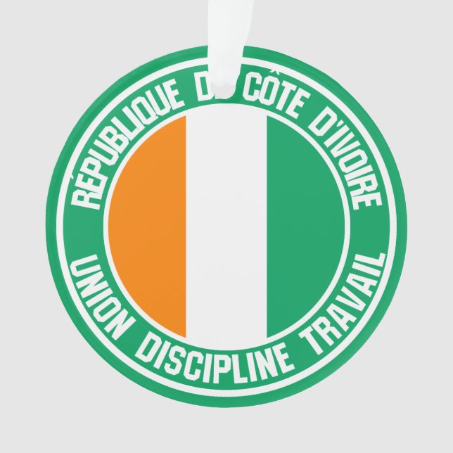 Ornamento Emblema Redondo da Costa do Marfim (Frente)