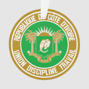 Ornamento Emblema Redondo da Costa do Marfim