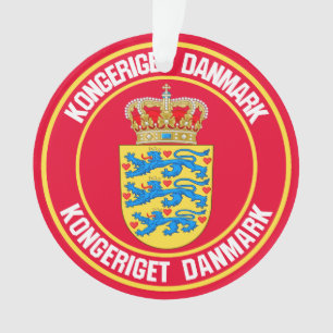 Ornamento Emblema Redondo da Dinamarca