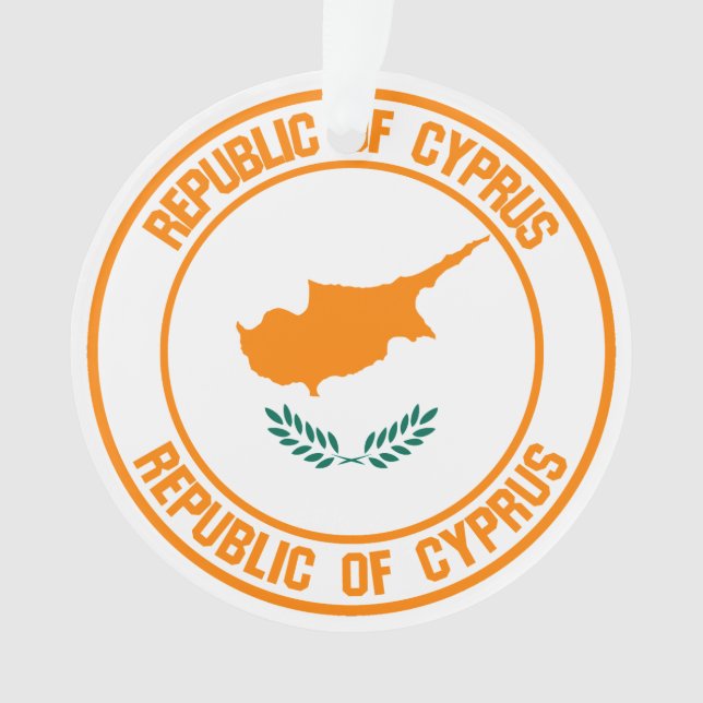 Ornamento Emblema redondo de Chipre (Frente)
