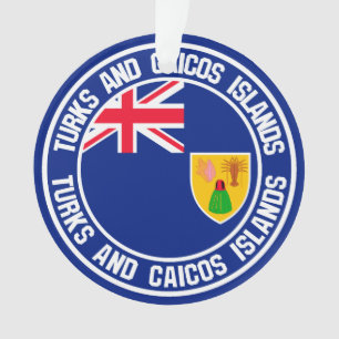 Ornamento Emblema redondo de Turks and Caicos Islands