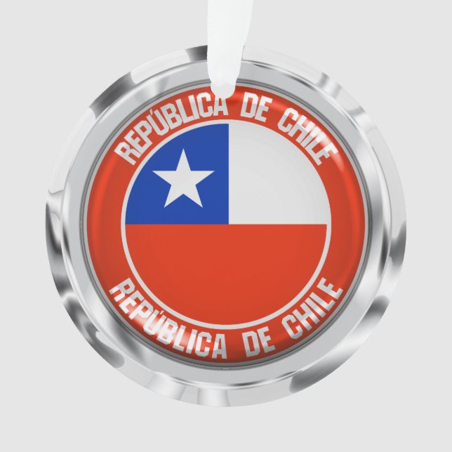 Ornamento Emblema Redondo do Chile (Frente)
