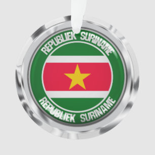 Ornamento Emblema Redondo do Suriname