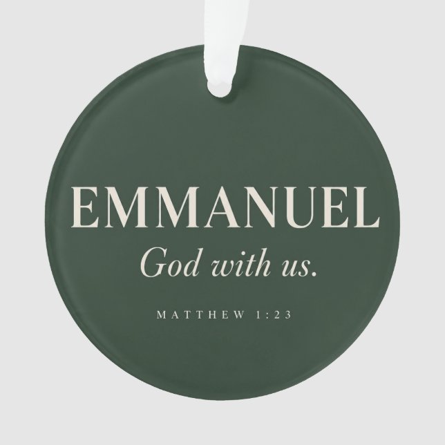 Ornamento EMMANUEL | Mateus 1:23 | Natal  (Frente)