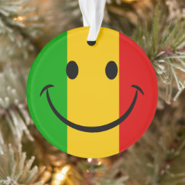 Ornamento Emoji Sorridente Bandeira Rasta Listras Reggae