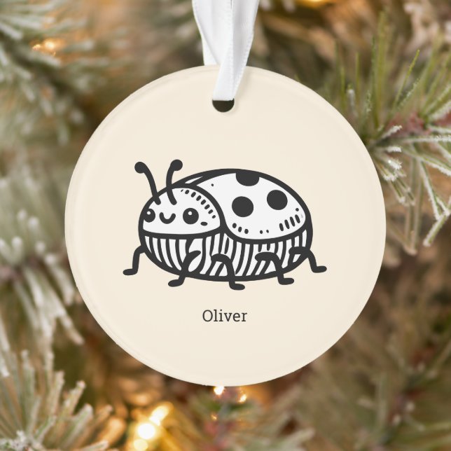 Ornamento Encantadora Ilustração do Besouro Desenhado à Mão (Árvore)
