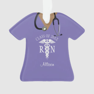 Ornamento Enfermeira Cuja Esfregona Superior Roxo Personaliz