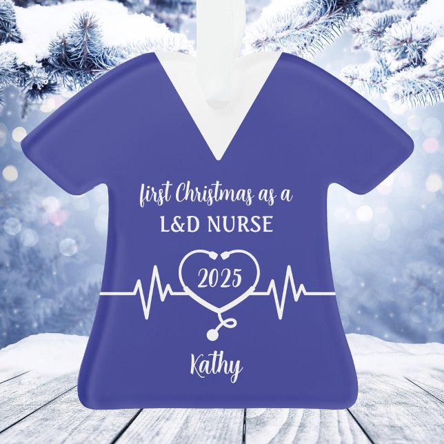 Ornamento Enfermeira de L&D personalizada Natal (Personalized L&D Nurse Christmas Ornament
)