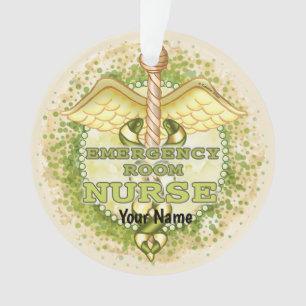 Ornamento Enfermeira de UR Caduceu de Ouro