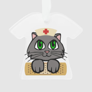 Ornamento Enfermeira Kitten (Olhos Verdes)
