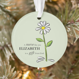 Ornamento Enfermeira Nascimento Religiosa Margarida Verde Pe