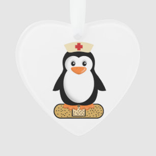 Ornamento Enfermeira Penguin (com Bandaid)