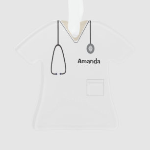 Ornamento Enfermeira Uniforme Enfermeira Branca Camisa de Na