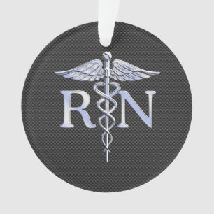 Ornamento Enfermeiro Registrado Cobras de Caduceus Carbono N