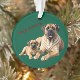 Ornamento Englische Dogge Mastiff mit Kind