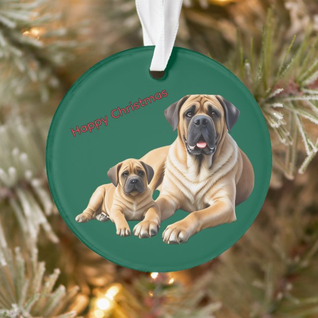 Ornamento Englische Dogge Mastiff mit Kind (Árvore)