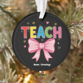 Ornamento Engraçado Arco Coquette Crayon Professores Criança