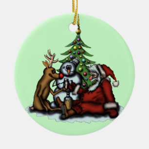 Ornamento engraçado da árvore do partido do