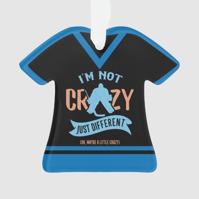 Ornamento engraçado do feriado do Goalie do hóquei (Frente)