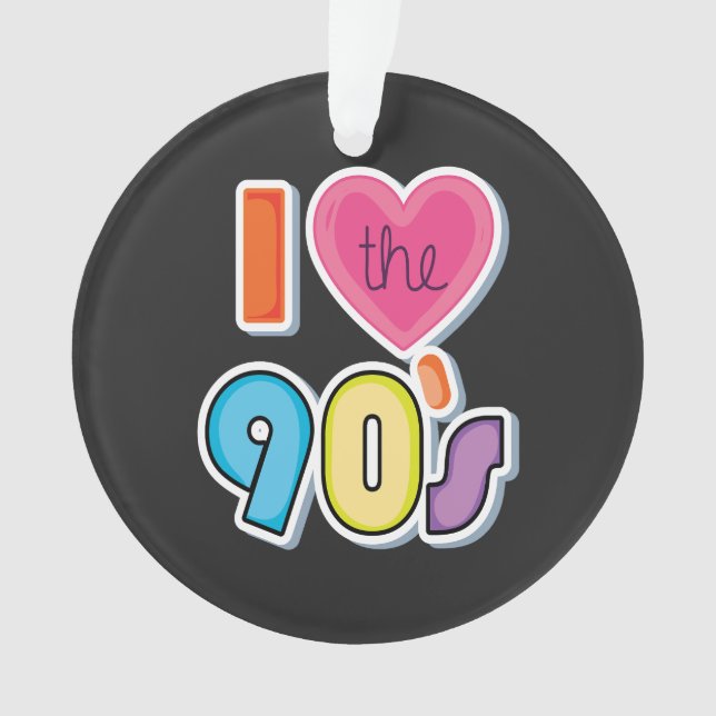 Ornamento Engraçado eu adoro os anos 90, a festa do tema dos (Frente)