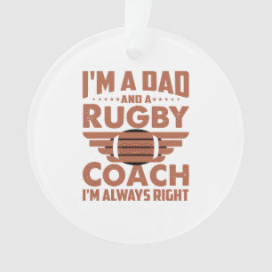 Ornamento Engraçado Pai de Rugby e treinador de Rugby