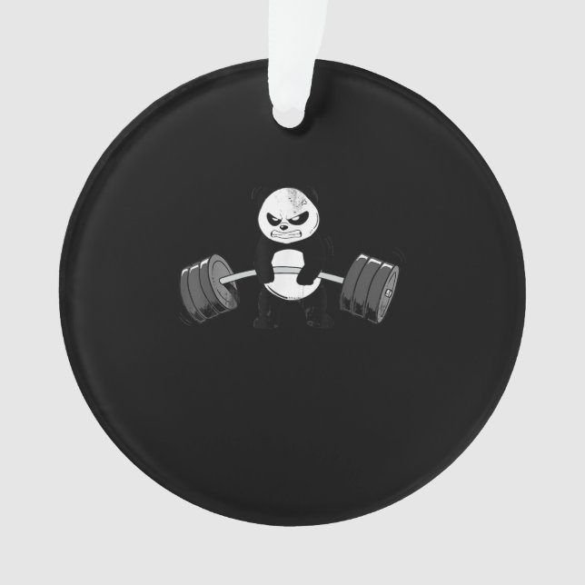 Ornamento Engraçado Panda Workout Kitten Gym Deadlifpower (Frente)